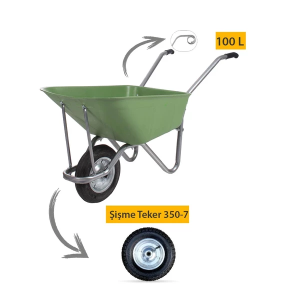 Kanat Ecoplast El Arabası -100 Litre - 3