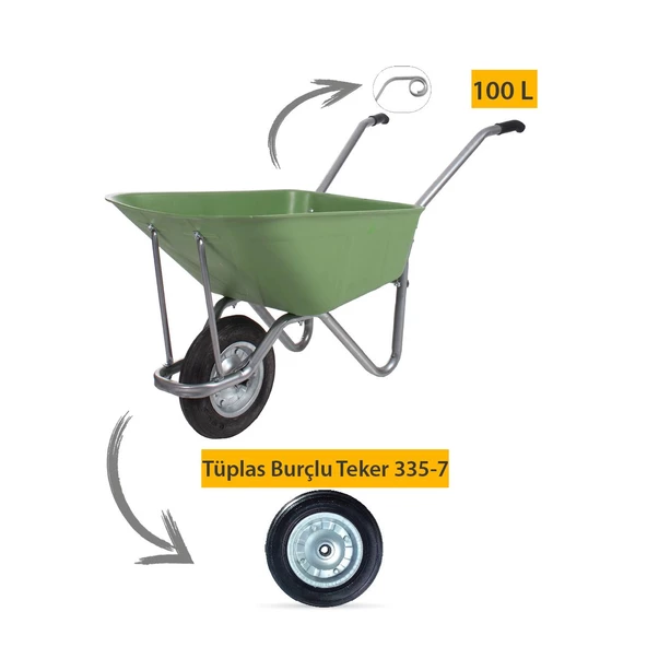 Kanat Ecoplast El Arabası -100 Litre - 2