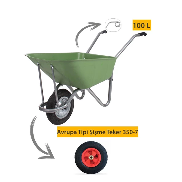 Kanat Ecoplast El Arabası -100 Litre - 4