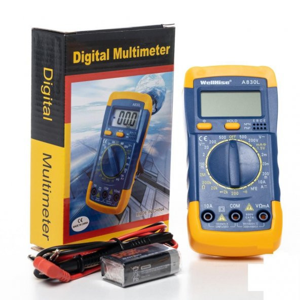 Wellhise A830l Dijital Multimetre Avometre Ölçü Aleti - 3