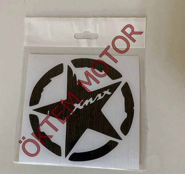 YAMAHA X-MAX ASKERİ YILDIZ STİCKER SİYAH 10X10cm