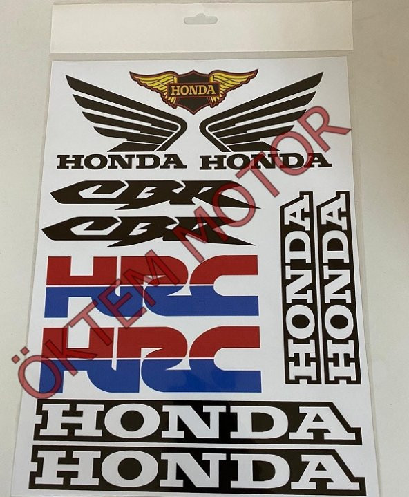 HONDA CBR STİCKER SETİ SİYAH A4