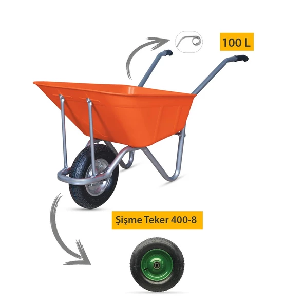 Kanat Megaplast El Arabası -100 Litre - 6