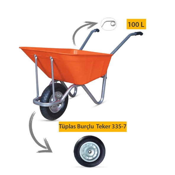 Kanat Megaplast El Arabası -100 Litre - 3