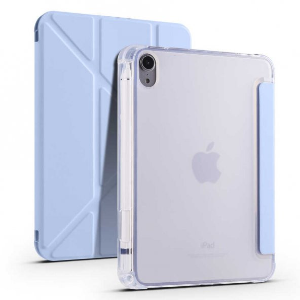 Apple iPad Air 5 2022 10.9 (5.NESİL) M1 ÇİPLİ Antişok Özellikli Kalemlikli Arkası Silikon Kılıf