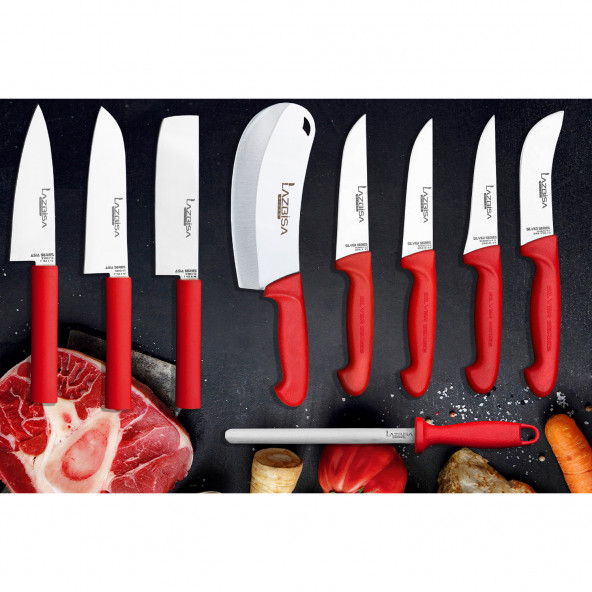 Lazbisa Yakut 9 Parça Mutfak Bıçak Seti Et Ekmek Sebze Meyve Soğan Salata Şef Bıçak