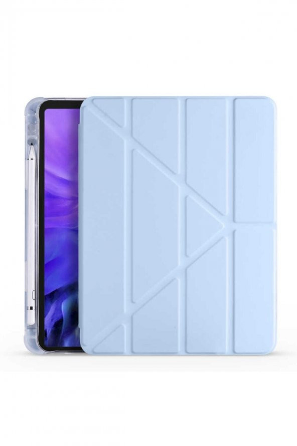 Samsung Galaxy Tab S6 Lite P610 Kılıf Kalem Bölmeli Silikon Smart + Nano Ekran Koruyucu