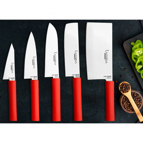 Lazbisa Asia 5 Parça Mutfak Bıçak Seti Et Ekmek Sebze Meyve Soğan Salata Şef Bıçak