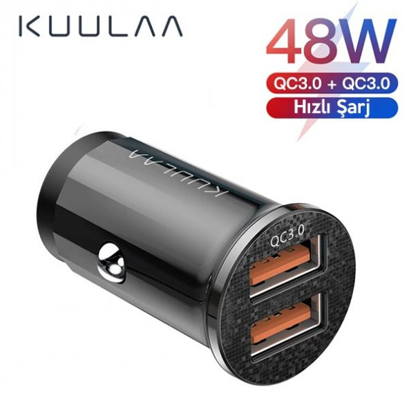 KUULAA 48W USB + Type-C Çift Çıkışlı Mini Hızlı Araç Şarj Cihazı