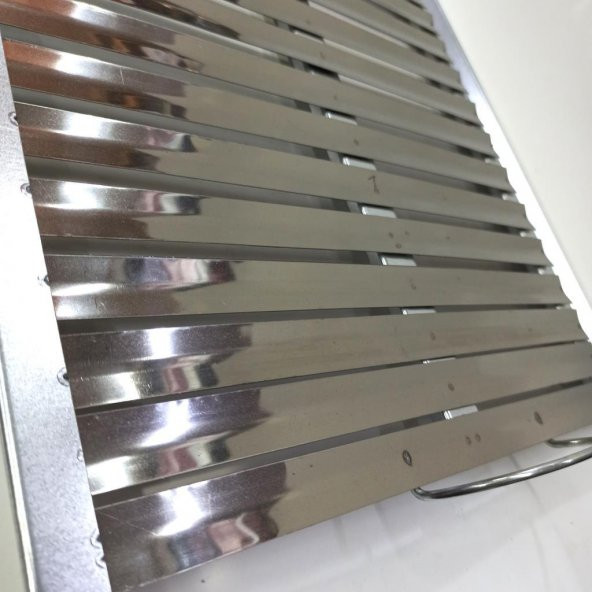 Paslanmaz Çelik Geniş Panelli 45x30 Oluklu Köfte Izgarası Üst Paneli 50cm Mangal için Üst Platform - 2