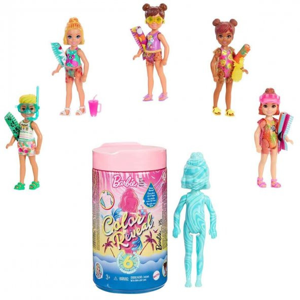 Barbie Color Reveal Renk Değiştiren Sürpriz Chelsea Kum ve Güneş Serisi Seri 3 GWC61