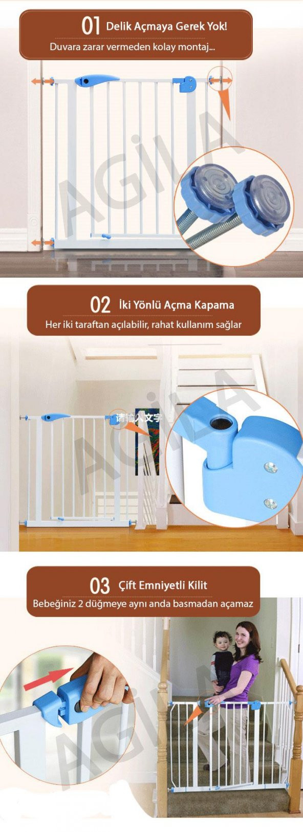Agila Bebek Güvenlik Kapısı Uzatma Parçası - 10 cm - 2