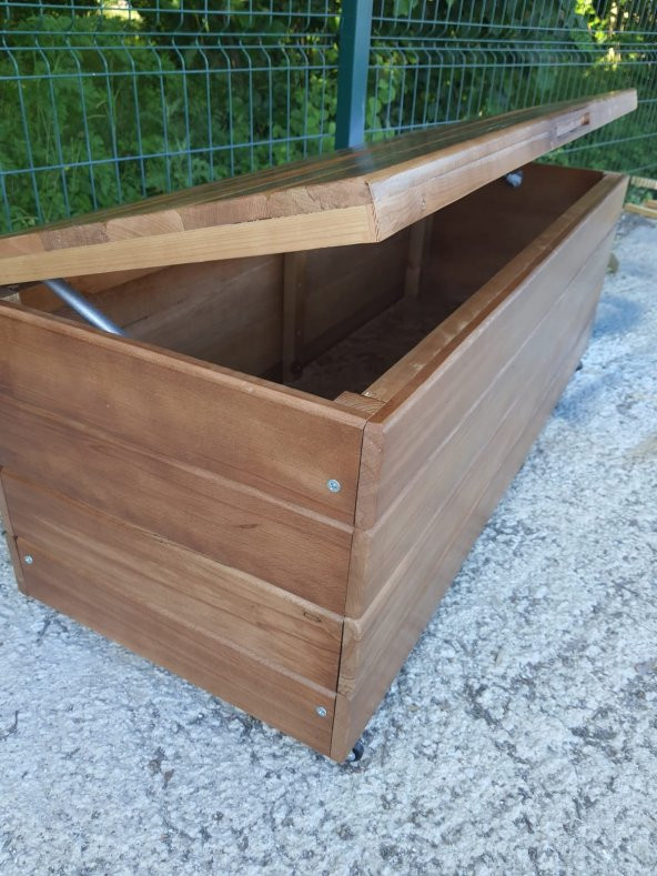 SAĞLAM LÜKS AHŞAP BAHÇE DOLABI (100x45x45) BUĞLEM AHŞAP BAHÇE SANDIĞI SEDİRİ - 8