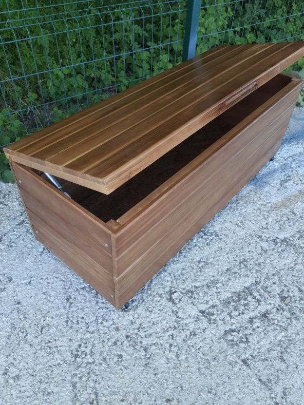 SAĞLAM LÜKS AHŞAP BAHÇE DOLABI (120x45x45) BUĞLEM AHŞAP BAHÇE SANDIĞI SEDİRİ - 4