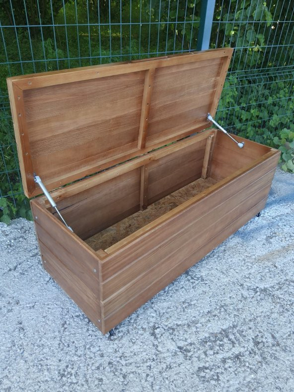 SAĞLAM LÜKS AHŞAP BAHÇE DOLABI (140x45x45) BUĞLEM AHŞAP BAHÇE SANDIĞI SEDİRİ