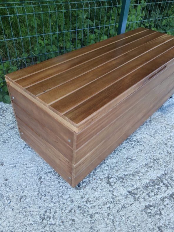 SAĞLAM LÜKS AHŞAP BAHÇE DOLABI (140x45x45) BUĞLEM AHŞAP BAHÇE SANDIĞI SEDİRİ - 3