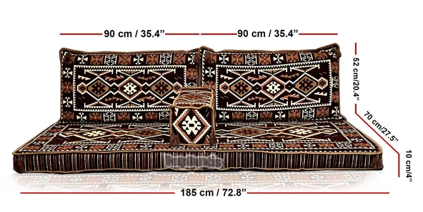 Shark Anatolia Anadolu Şark Köşesi İkili Sedir Takımı Kahve - 4