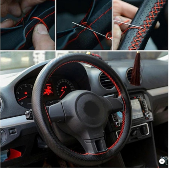 Oto Direksiyon Kılıfı Kırmızı Dikiş Estetik Görünüm Yüksek Kalite - 2