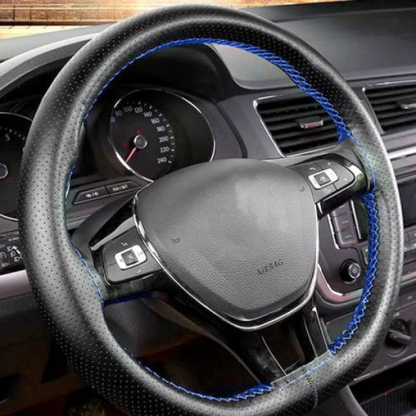 Oto Direksiyon Kılıfı Mavi Dikiş Estetik Görünüm Yüksek Kalite - 2