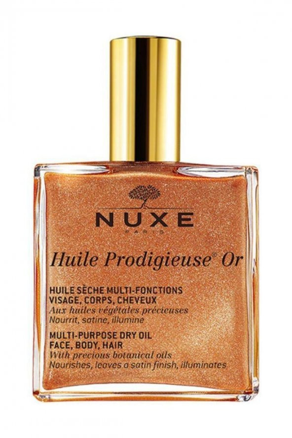 Nuxe Huile Prodigieuse OR Altın Parıltılı Çok Amaçlı Yüz, Vücut, Saçlar için Kuru Yağ 100 ml