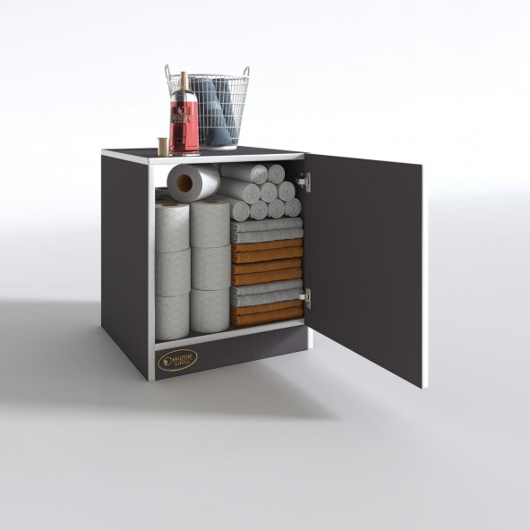 Kenzlife kapaklı mutfak dolabı melek29 gri 039x029x29 banyo ofis komodin (m) - Resim 3