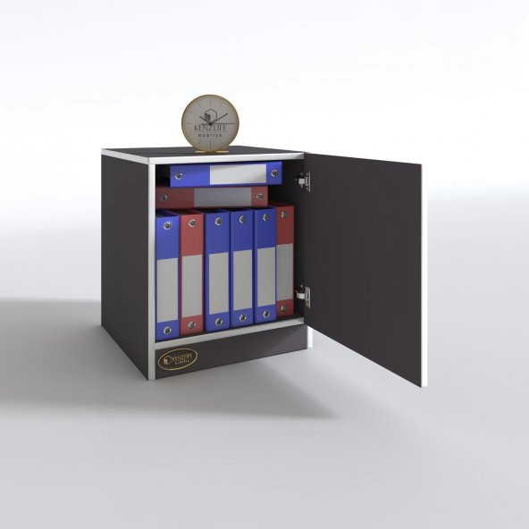 Kenzlife kapaklı mutfak dolabı melek29 gri 039x029x29 banyo ofis komodin (m) - Resim 7