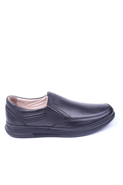 Voyager 2667 Büyük Numara Erkek Hakiki Deri Günlük Siyah Ortopedik Ayakkabı - Resim 4