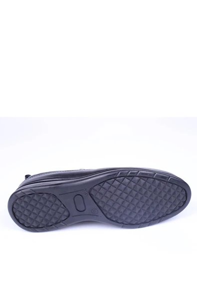 Fosco 9547 Erkek Siyah Hakiki Deri Klasik Kauçuk Ayakkabı - Resim 5