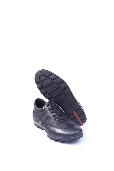 Fosco 6505 Erkek Hakiki Deri Spor Sıcak Astar Siyah Ayakkabı - Resim 5