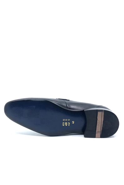 Fosco 9006 Erkek Siyah Hakiki Deri Bağcıksız Klasik Ayakkabı - Resim 5