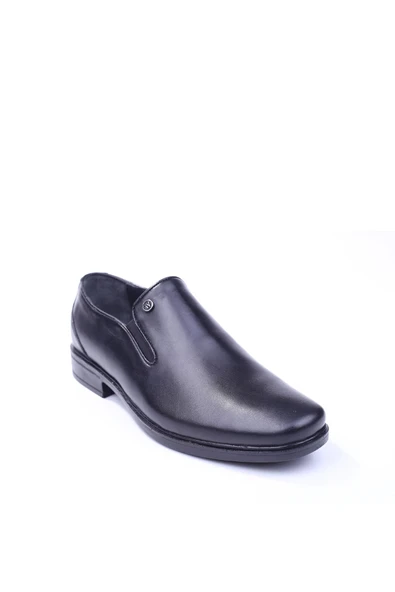 Red Walker 2277-3 Erkek Hakiki Deri Siyah Bağcıksız Klasik Ayakkabı ürün görseli 1