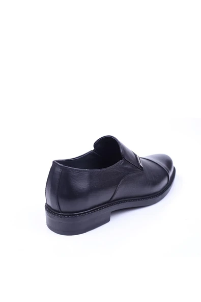 Red Walker 1697 Erkek Hakiki Deri Siyah Bağcıksız Klasik Ayakkabı - Resim 3