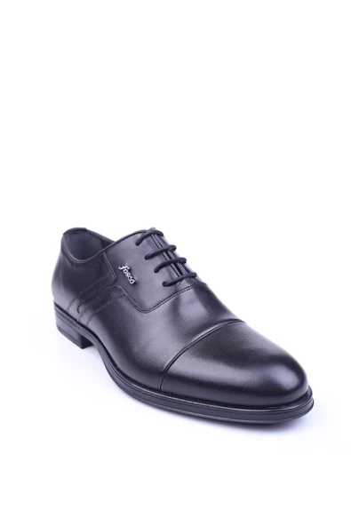 Fosco 2512 Erkek Siyah Bağcıklı Hakiki Deri Kauçuk Klasik Ayakkabı ürün görseli 1