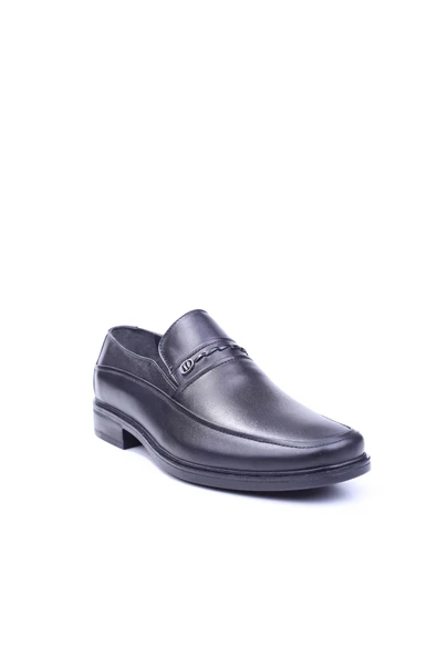 Red Walker 2030 Erkek Hakiki Deri Siyah Bağcıksız Klasik Ayakkabı ürün görseli 1