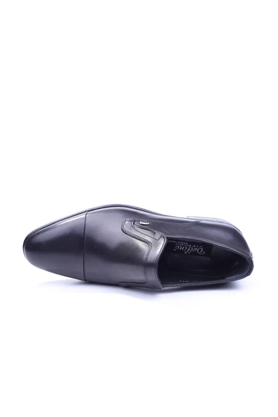 Delfino 581 Erkek Hakiki Deri Siyah Bağcıksız Klasik Kauçuk Ayakkabı - Resim 4