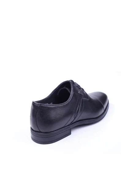 Fosco 2512 Erkek Siyah Bağcıklı Hakiki Deri Kauçuk Klasik Ayakkabı - Resim 3