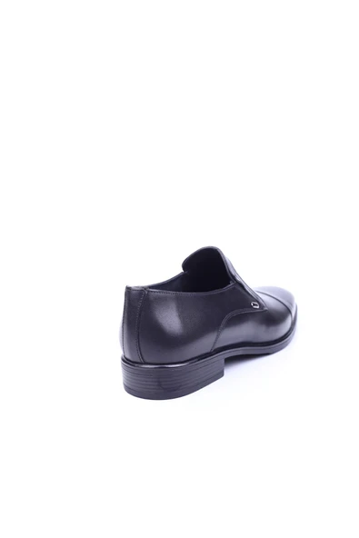 Delfino 581 Erkek Hakiki Deri Siyah Bağcıksız Klasik Kauçuk Ayakkabı - Resim 3