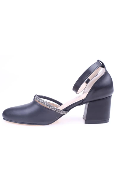 Sedef 399 Kadın 5,5 cm Topuk Bilekten Bağlamalı Taşlı Ayakkabı - Resim 5