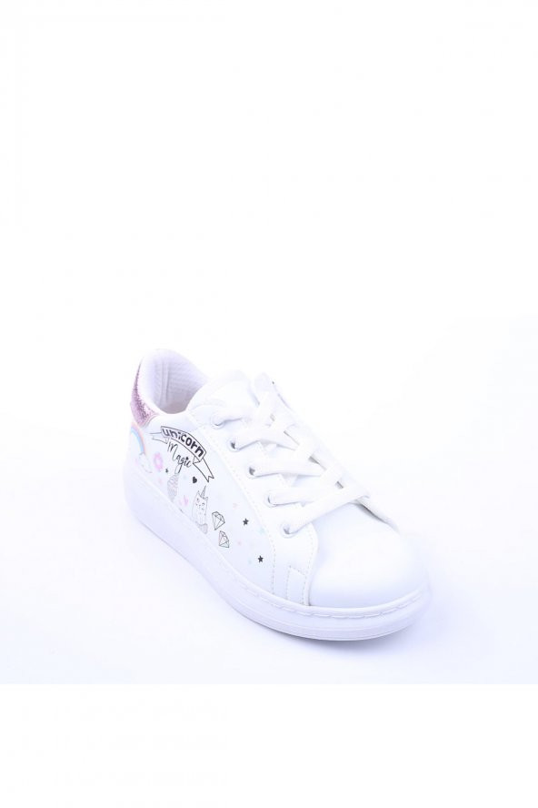 Sema Kids 547 Kız Çocuk Beyaz Sneaker Spor Ayakkabı