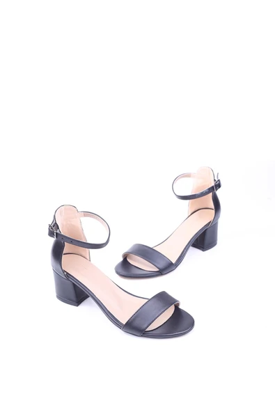 Ceylan 1554 Kadın 5,5 Cm Topuk Tek Bant Cilt Sandalet - Resim 3