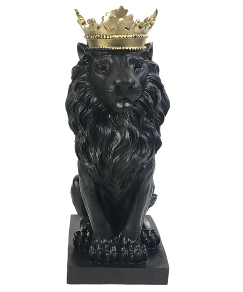 ASLAN KRAL BİBLO FİGÜRÜ SİYAH - 2