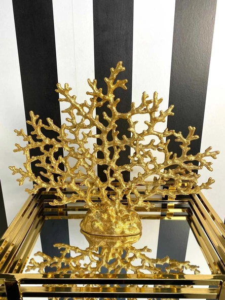 Dekoratif Mercan Çok Dallı Hayat Ağacı Biblo