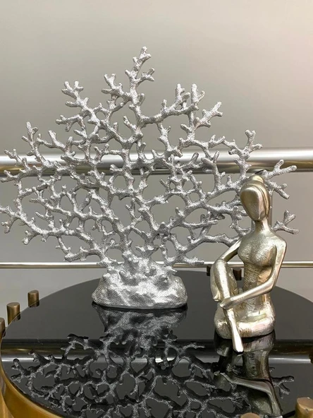 MERCAN ÇOK DALLI  HAYAT AĞACI BİBLO GÜMÜŞ - 2