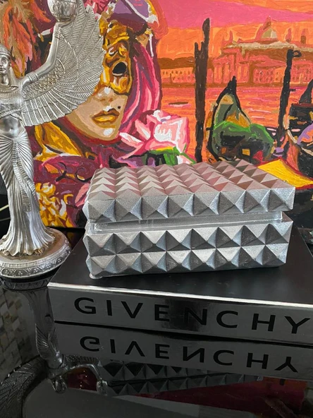 DEKORATİF TAKI KUTUSU GÜMÜŞ RENKLİ - 3