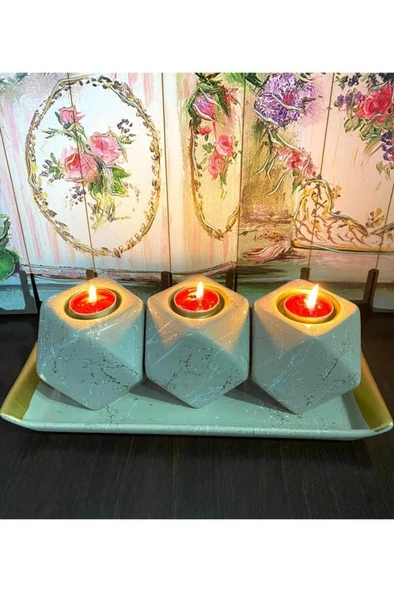 3 Lü Mumluk Tabak Üzerinde Seramik - 3