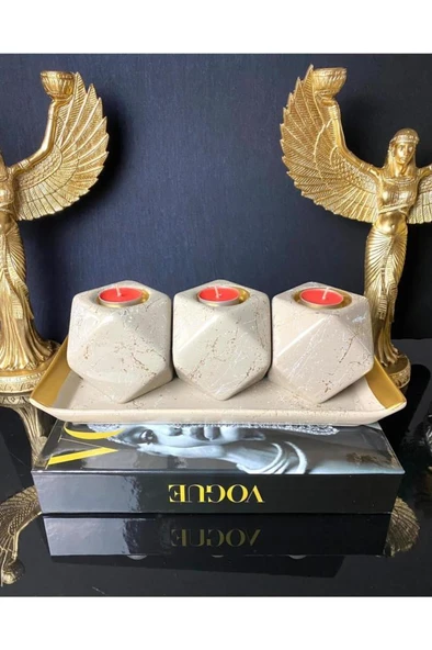 3 Lü Mumluk Tabak Üzerinde Seramik - 2