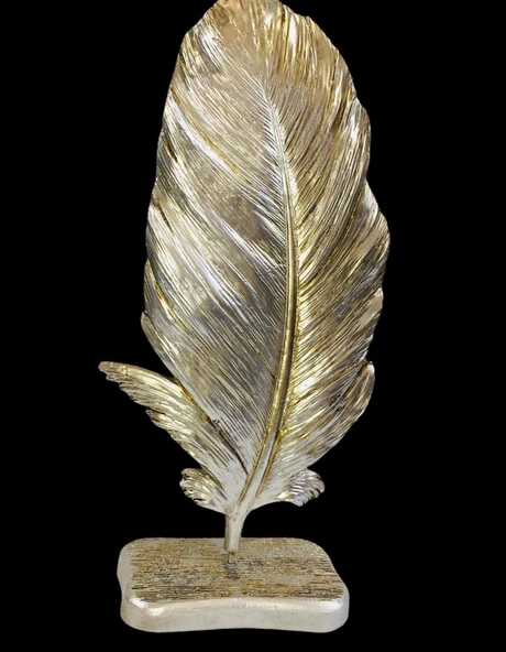 DEKORATİF  TÜY YAPRAK GÜMÜŞ - 2