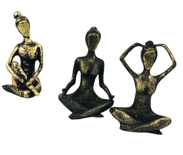 3 LÜ DEKORATİF YOGACI KIZ SİYAH - Resim 3