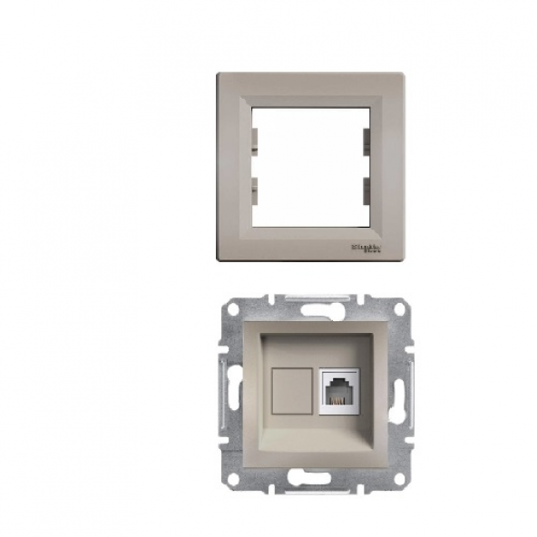 SCHNEİDER ASFORA BRORZ RJ-11 (CAT-3) TELEFON PRİZİ (ÇERÇEVELİ)