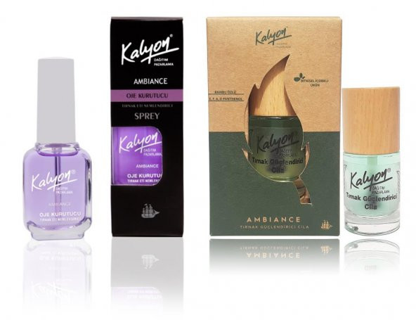Kalyon Oje Kurutucu Sprey+Kalyon Bitkisel Tırnak Güçlendirici Cila 11 Ml ürün görseli 1